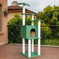 Outdoor Tall Weatherproof Cat Tree Tower with PE Board and Cat Scratch Post | 72in Green Multi-Level Cat Tree with Spacious Cat Condo,Waterproof Board,Easy to Assemble&Clean,for Indoor&Outdoor Use CTT-4