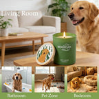 Pet Odor Eliminator Candle – Lavender & Green Tea, 60-Hour Long Burn Time, Plant Based Pet Safe Soy Wax Candles for Home Scented, Cat & Dog Friendly Odor Eliminating Candle Gift