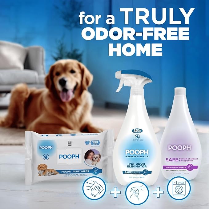 POOPH Plus Maximum Strength Pet Odor Eliminator Spray, 32 oz - Pack of 2 | Maximum-strength odor eliminator spray on carpets, furniture, litter boxes, and hard floors, 32 oz - Pack of 2