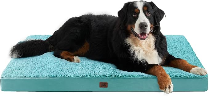 EHEYCIGA Orthopedic Dog Bed Extra Large with Removable Washable Cover,50x36 | Egg Crate Foam Support,Durable Oxford fabric,Non-Slip Bottom,Machine Washable,Soft Waterproof Plush Pet Bed Mat For Crate