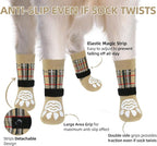 PUPTECK Anti Slip Dog Socks with Double Grippers for Hardwood Floors, Shoes for Hot/Cold Pavement, Boots & Paws Protectors to Prevent Licking, Traction Booties for Senior Small Large Dogs