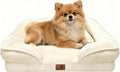 Spotted Play Orthopedic Dog Bed with Sides - Sofa Beds for Small Dogs, Supportive Foam Pet Couch Bed with Washable Removable Cover, Waterproof Lining and Non-Slip Bottom, Ivory - S
