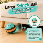 Interactive Cat Toys for Indoor Cats, Automatic Rechargeable Rolling Ball | Realistic Bird Chirping Sound, 6-Color Breathing Light Wand, Feather & Tail Attachments included, Large 3-Inch Ball Design