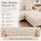Stretch Sofa Slipcover, 2026 Upgraded Non Slip Couch Cover with Adjustable Straps, Pet Dog Cat Friendly Furniture Protector for 3 Seater, Washable for Living Room