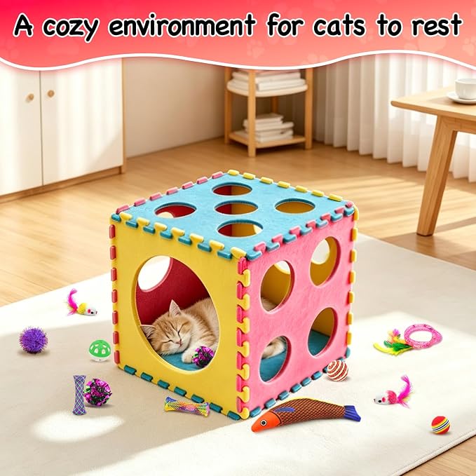 39 Pcs Cat Toys for Indoor Cats, Interactive Fun | Kitten Feather Wand, Catnip Toys, Chew Rope, Springs and Balls, Boredom Relief, Safe and Durable, for All Breeds