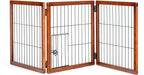 Carlson 22"-62" Super Wide Dog Gate with Small Pet Door, Premium Wooden 3-Panel Pet Gate for Doorways & Hallways