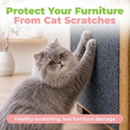 Catify Peel & Stick Cat Scratching Mat - Gray, L:78" | 78" x 15", Self-Adhesive Scratch Carpet, Furniture Protector for Couch, Sofa, Wall & Door, Indoor Kittens & Cats