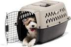Petmate Vari Dog Kennel Portable Carriers & Crates for Smaller Dogs or Puppies and Pets 10 to 20 lbs, Airline-Friendly Plastic Pet Carrier Home and Travel, 24" Long, Taupe & Black, 24” x 16.7” x 14.5” | Airline friendly pet carrier, durable plastic she...