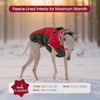 FUAMEY Dog Winter Coat Fleece Warm Medium Dog Coat with Harness Built in | Dogs Cold Weather Fleece Coats Zip up Reflective Dog Winter Vest Windproof Water Resistant Snow Coats Christmas M