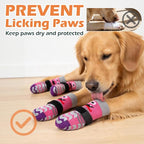 EXPAWLORER Dog Socks to Prevent Licking Paws with Grippers for Hardwood Floors Anti Slip, Cute Double Sides Dog Winter Shoes Booties Boots & Paw Protectors with for Small Medium Large Senior Dogs S