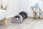 Trixie Cuddly Condos and Tunnel for Cats - Indoor Cat Furniture with Play Condos, Hideaway Tunnel, Dangling Cat Toys - Sisal Scratching Surface - Collapsible Design for Easy Storage, Gray
