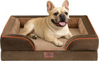 Comfort Expression Orthopedic Dog Bed for Medium Size Dog with Bolster | Waterproof Dog Couch Bed with Washable Cover & Non-Slip Bottom, Supportive Egg Crate Foam Medium Pet Bed, 30x20 Inch