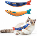 PetBusy Cat Toys with[5000mg A+Natural Catnip &Silvervine] [Baby Grade] Interactive Soft Chew Kicker Cat Toys for Indoor Cats & Kittens, [Crinkle &Bell] Fish Sound Toy, Drives Bored Cat Crazy with Fun