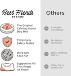 Best Friends by Sheri The Original Calming Donut Dog Bed for Extra-Large Dogs up to 150 lbs, Lux Faux Fur, Gray, 45" x 45"