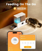 oneisall Automatic Cat Feeder and Water Dispenser with 5G WiFi, 36Cups/8.5L | App Control, 2-in-1 Auto Cat Feeder, Gravity Water Dispenser, Large Capacity, Timed Cat Feeder for Dry Food, for Cats, Pets