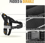 SlowTon No Pull Dog Harness - Heavy Duty Dog Harness and Leash Set for Medium Large Dogs, Reflective Tactical Harness with Soft Padded and Front Clip for Easy Walk and Training (Black L)