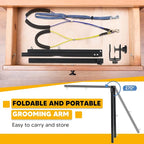 Adjustable Dog Grooming Arms with Anti-Slip Powerful Metal Clamp,Portable Pet Grooming Arm for Table with 1 Loop Noose & Two No Sit Haunch Holder,Grooming Restraint for Small Medium Dogs/Cats at Home | Stability & Build Quality Adjustable Height Pet co...