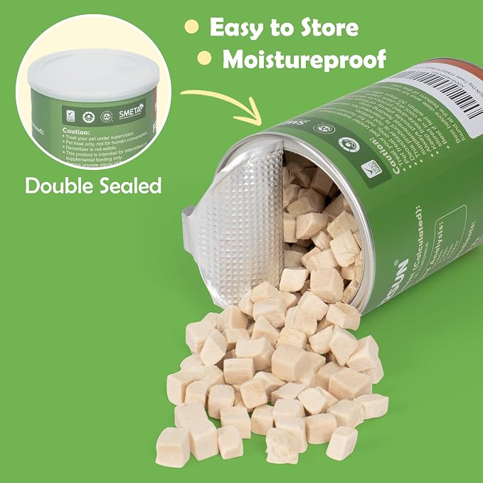 Freeze-Dried Chicken Treats for Dogs and Cats, 6 oz | Single Ingredient, High Protein Recipe, Grain-Free Snack, Food Topper Use, Training Treats