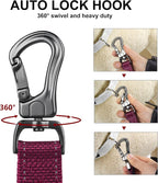 PetiFine 5FT Heavy Duty Dog Leash with Soft Padded Double Handle | Traffic Handle Extra Control,Auto Lock Hook,Reflective Nylon Walking Lead for Large,Medium,Small Breed Dogs
