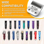 6 Pack Pet Grooming Clipper Blades with Ceramic Cutters, Sizes 10, 30, 7FC, 5FC, 4FC & 3-3/4FC, Silver, Compatible with Andis, Oster A5, Wahl KM10 A5 Style Dog Clippers