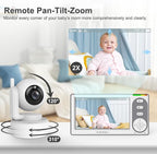 HelloBaby 4.3'' Video Baby Monitor with 30 Hours Battery, Remote Pan-Tilt-Zoom Baby Monitor No WiFi, Baby Monitor with Camera and Audio, Night Vision, ECO Mode, Two-way Talk, 8 Lullabies, 1000ft Range | Remote Pan-Tilt-Zoom, Baby Monitor with Camera an...