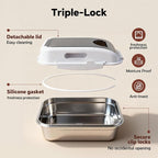 304 Stainless Steel Dog Food Storage Container with Lid for Cat Bird Pet Dry Food Treats, Mouse Proof Small Storage Bin Fits Up To 7 Lbs, Coming With Scoop