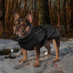 IECOii Extra Warm Reflective Adjustable Dog Jacket with Buckle Fleece Turtleneck for Small Medium Extra Large Dogs in Cold Weather