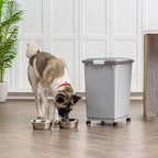 IRIS USA Dog Food Storage Container, Up to 54 lbs, Gray/Dark Gray | Made in USA, Comes with Wheels & 2-Cup Scoop, Airtight Seal, BPA-Free, Bird Seed, Cat food, Cat Litter, Treats, Pellets