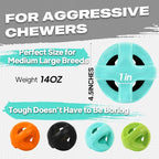 Fida Natural Rubber Dog Balls for Aggressive Chewers, Durable Dog Chew Toys for Large Dogs, Interactive Fetch & Tug of War Toys for Medium Large Breed Non-Toxic Dish Washable,4.5 * 4.5"