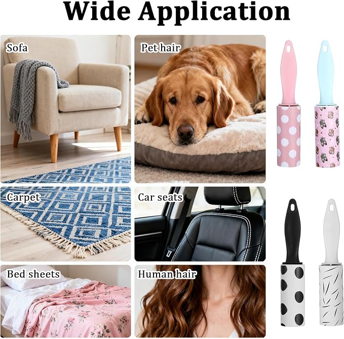 36 Pcs Mini Lint Roller Travel Size for Pet Hair Extra Sticky and Clothes | Travel Lint Rollers Disposable Sheets Remove Dog/Cat Hair for Home Car Travel Use