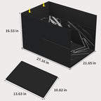 Aokeyee Black Waterproof Cat Litter Box Enclosure Splash Guard | 27.16x21.65x16.53, Removable PVC Mat with 2 Hooks, Foldable Anti-Leakage Dust Control