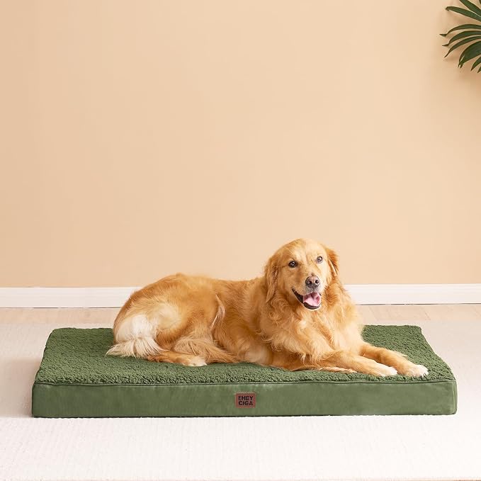 EHEYCIGA Orthopedic Dog Bed Extra Large with Removable Washable Cover,44x32 | Egg Crate Foam Support,Durable Oxford fabric,Non-Slip Bottom,Machine Washable,Soft Waterproof Plush Pet Bed Mat For Crate