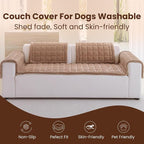 Couch Cover for Dogs Washable, Non-Slip Pet Couch Covers for Sofa, Fuzzy Dog Couch Cover Blanket, Thick, Soft, Plush Couch Cushion Covers for Sofa Protector (Coffee, 27.6" x 59"/70 x 150cm)