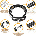 Mayerzon Martingale Dog No Pull Collar with Metal Buckle, Black, XL, 2.5mm | Walking Training Collar for Medium Large Dogs German Shepherd, Boxer, Rottweiler that Pull, Reflective, 360° Swivel Ring