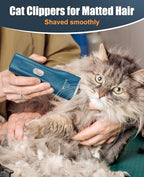 oneisall Pet Clippers for Cat Matted Hair, Quiet Pet Shaver for Cats | Waterproof Cordless Cat Clippers for Matted Long Hair with Storage Bag,Lightweight and Easy to Use for Cat, Pet, Small Dog