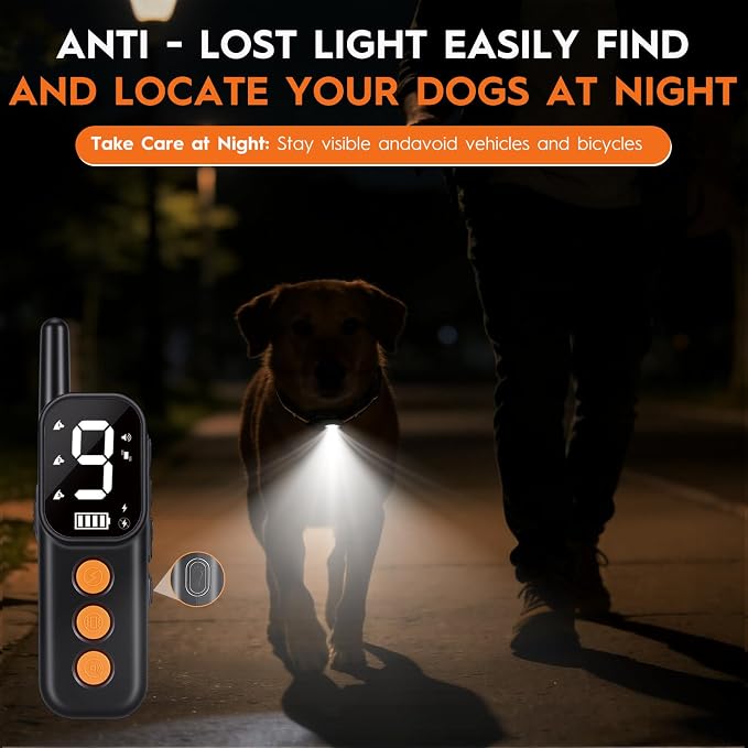 MKZ Dog Training Collar with Remote 3300FT for 3 Dogs, IPX7 Waterproof Rechargeable Training Collar with Beep, Vibration, Training Collar for Large Dogs, Small Dogs, Medium Dogs (10-120 lbs)