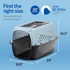 Petmate Dog Crates for Small Dogs & Cat Carriers, Two-Door Plastic Pet Kennel, Top & Front Loading, Made in USA, 24" For Pets Up To 15 lb, Pearl Tan | Plastic pet kennel made in USA, for small pups and kittens, dual entry design, great for travel and v...