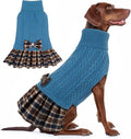 KYEESE Dog Sweater Dress Turtleneck Thick Knit Pullover for Cold Weather | Stretchy Fit, Lightweight & Warm, Cozy Knit Comfort, Cute Bow Accent, Gentle on Sensitive Skin, Comfortable Daily Wear