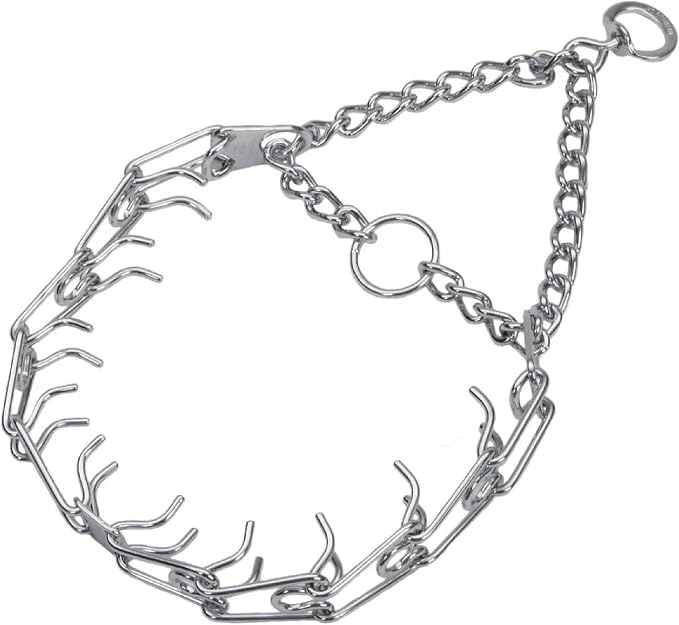 Herm SPRENGER Ultra-Plus Prong Dog Training Collar, 4 mm x 21" Neck Size, 4 mm x 25" Chain Length, Steel Chrome Plated Dog Prong Collar, Pinch Collar for Dogs, Dog Correction Collar