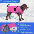 MIGOHI Warm Dog Coat Winter Dog Jacket,Waterproof Cold Weather Coats for Dogs,Fleece Jacket for Small Medium Large Dogs,Reflective Thick Fleece Vest with Leash Hole