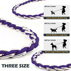 S-ETOVUS-Chain Dog Leash, Bite-Proof Metal Leash, with Padded Handle | Three Sizes 7.25FT/5.2FT/4FT, Woven From Nylon Rope And Chain, Durable And Bite-Resistant, Comfortable With Padded Handles