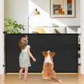 42" Extra Tall Retractable Baby Gates, 76" Wide Dog Gate for Stairs | Mesh Gate Indoor Outdoor for Doorways Deck Kitchen, Long Safety Gate for Child Toddler, Prevent Pet from Jumping Over, Black