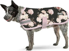 Jeffers Expression Dog Coat Waterproof Ripstop Winter Jacket 16" – 240g Insulated Blanket, Adjustable Belly & Chest Straps, Reflective Strips, Small to Large Breeds, Outdoor & Travel - Rose Garden