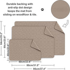 Large Cat Litter Mat, 31.5x23.6 Silicone Trapping Mat Beige | for Kitty Litter Box, Easy Clean, BPA Free Rubber, Center Litter Collection, Easy Pour-Back, Waterproof, Odor-Resistant
