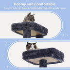 Hey-brother Cat Tree Tower with Multi-Level Duty Scratching Posts, 0MPJ039G | 80.7 Inches XL Cat Furniture with Large Platforms, Cozy Condos, Big Hammock, Toy Balls for Indoor Adult Cats, Smoky Gray
