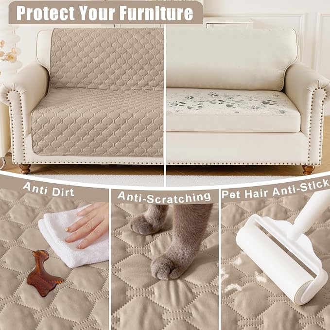 Smiry Waterproof Dog Bed Cover Blanket, Reversible Pet Blanket | Soft Reversible, Washable Leakproof Cats Dogs Couch Cover for Sofa, Couch, Furniture (30x53 Inch)