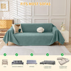 Deep Dream Cat-Scratch Resistant Couch Cover, Waterproof Sofa Cover for 3 Cushion Couch Washable, Pet Friendly Couch Protectors Anti Slip Thickened Love Seat Slipcovers for Dogs Pets,71" x 134",Green