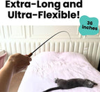 Forever Stick with Cat Toys and Strings Bundle - The Unbreakable Cat Wand Toy, Durable Cat Toy Wand, Extra Long Cat String Toy, Cat Fishing Pole Toy for Bored Indoor Adult Cats, Cat Stick Toy