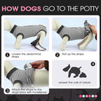 FUAMEY Dog Recovery Suit Male,Dogs Surgery Neuter Suits Puppy Spay Shirts for Female Protect Dog's Skin Anti Licking Abdominal Wounds Doggie Onesie Pet Bodysuit Alternative to Cone Gray Stripes XXL