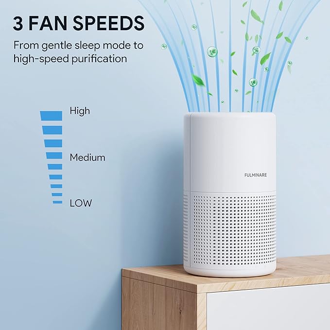 FULMINARE Air Purifiers for Bedroom H13 True HEPA Air Filter Quiet Air Cleaner With Night Light Portable Small Air Purifier for Home, Office, Living Room (White 2 Pack) | Remove Pet Hair, Smoke, Odors，Quiet Air Cleaner With Night Light, Portable Small ...